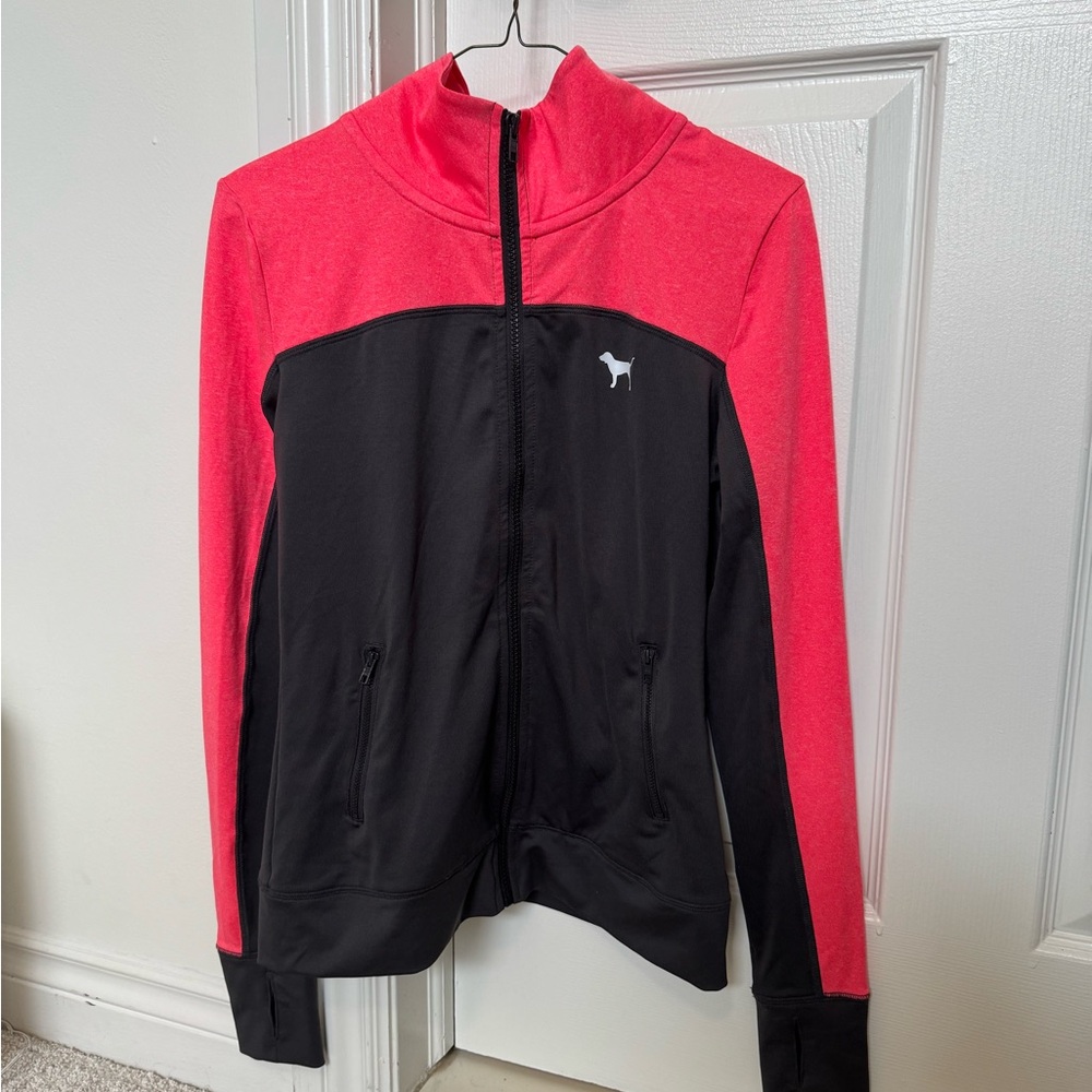 Victoria's Secret Pink and dark gray zip up for running XS